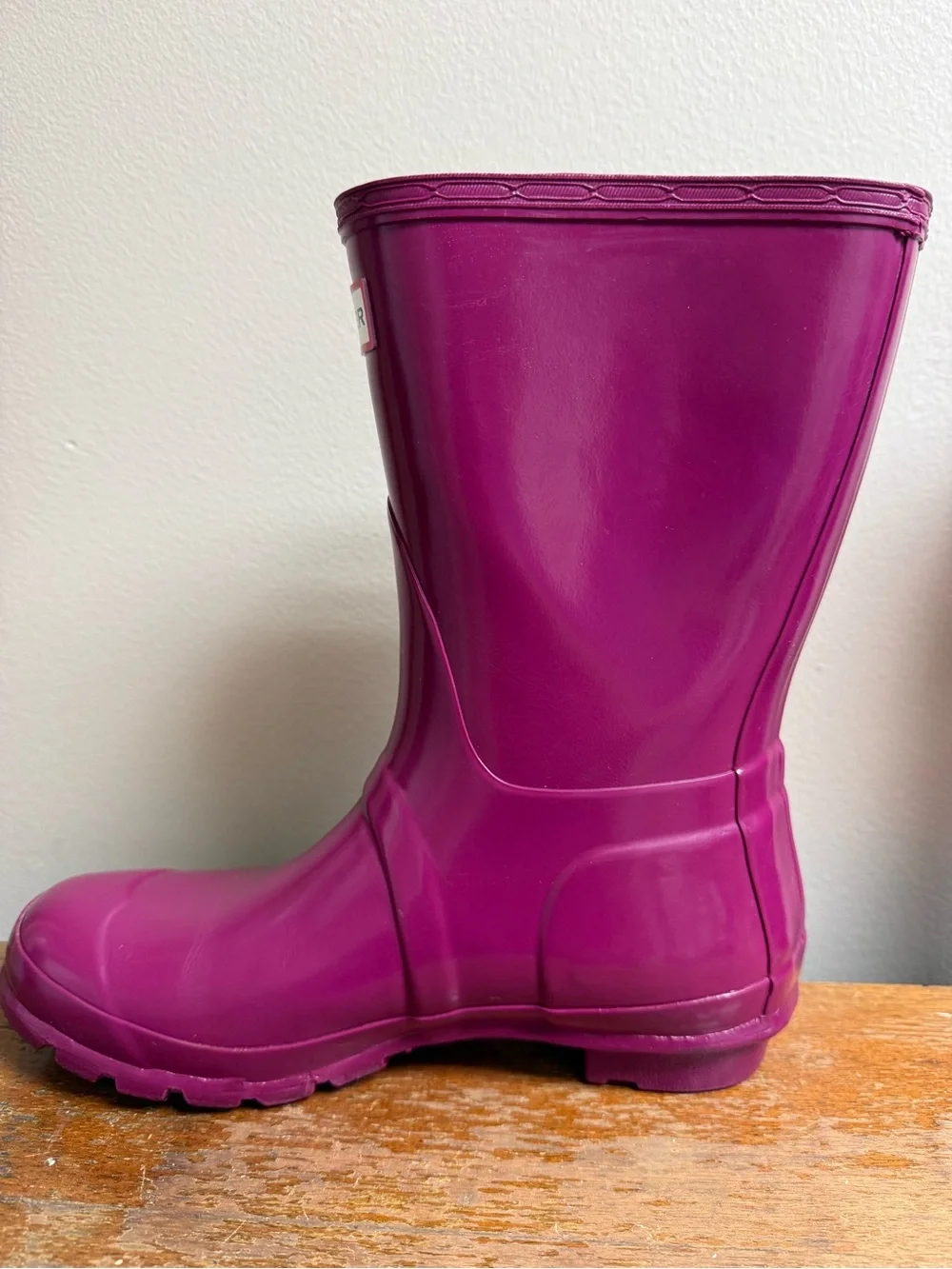 Hunter Original Gloss Short Rain Boots Purple Plum Waterproof Women’s US 6 EU 5